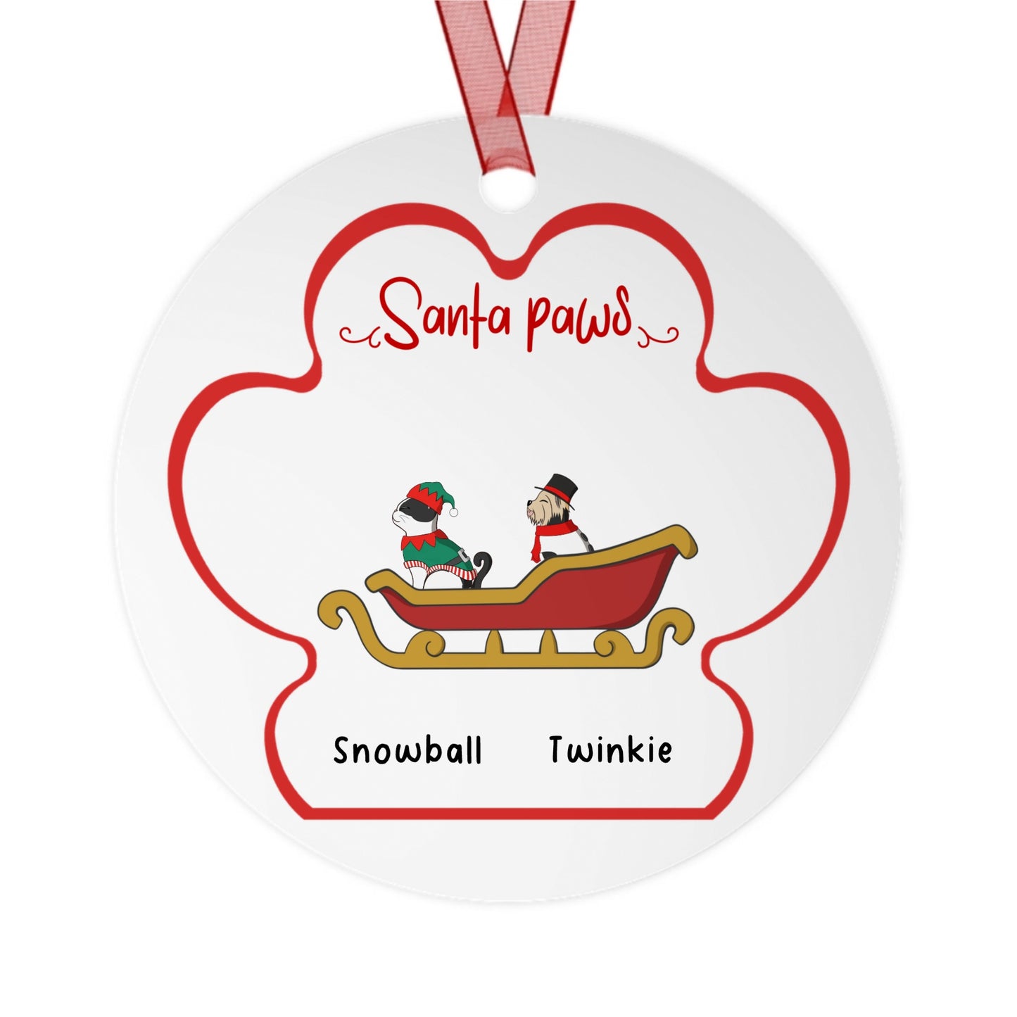 Personalized Pet Ornament With Names & Styling