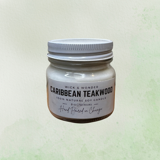 Caribbean Teakwood Scented Candle, 8 oz.