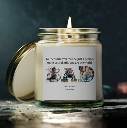 Personalized Dad, Candle, 4 oz. & 9 oz.