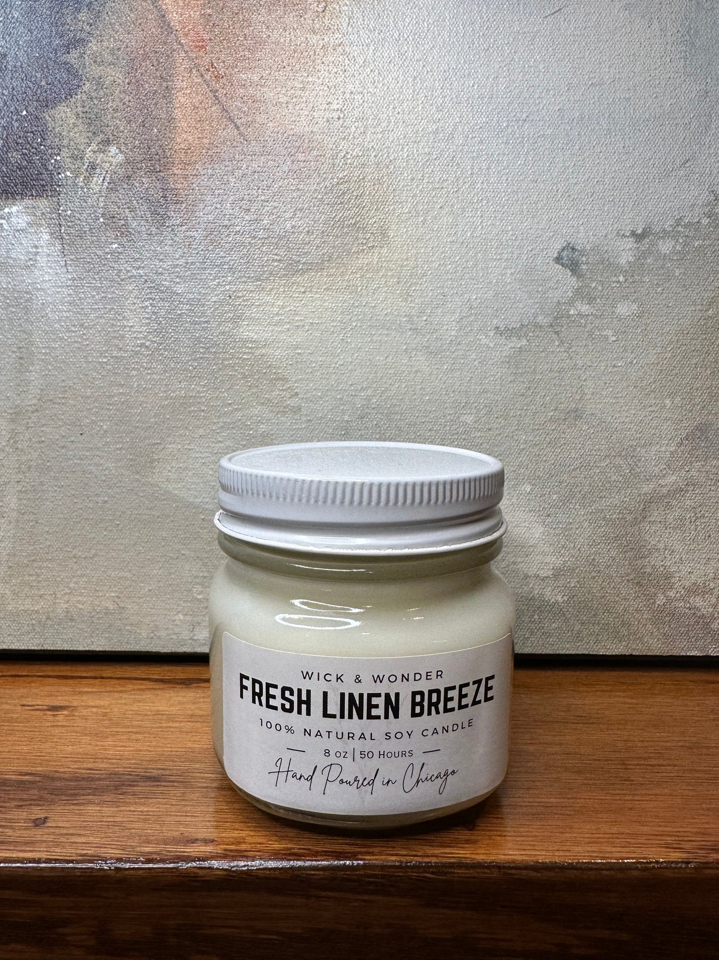 Fresh Linen Breeze Scented Candle, 8 oz.