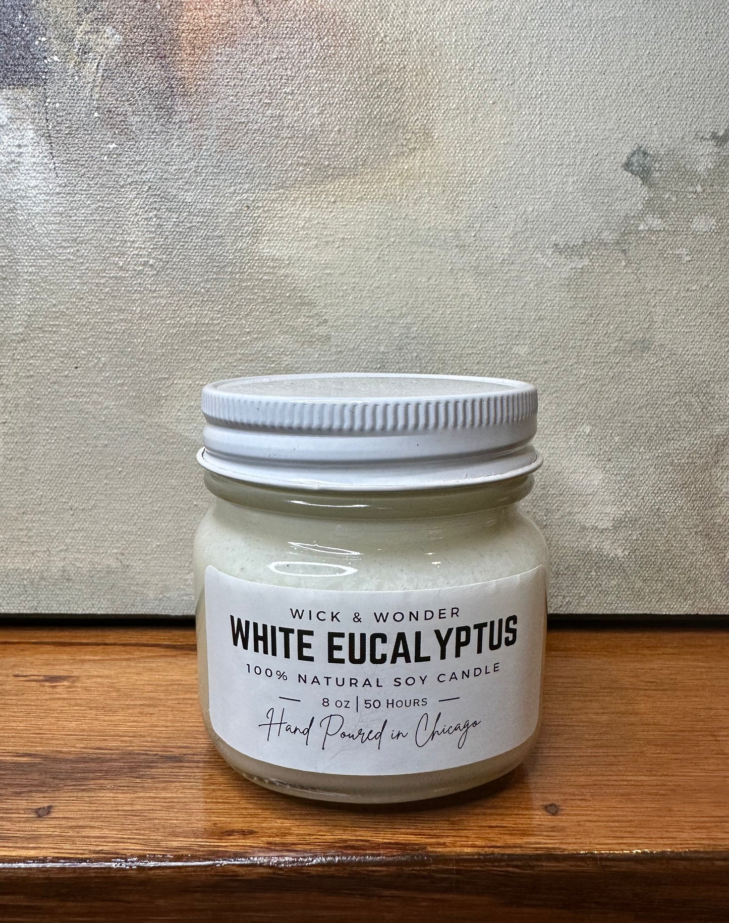 White Eucalyptus Scented Candle, 8 oz.